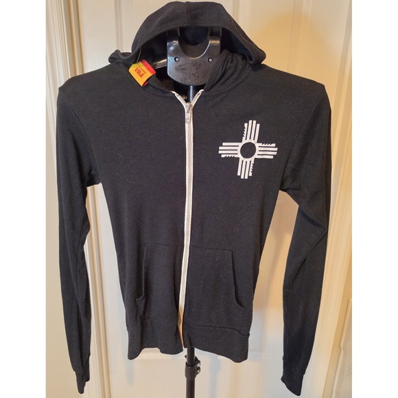 CO Tops - FS2 Supply Co New Mexico Zia Black Full Zip Hoodie Lightweight Women's XS/S